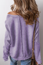 Exposed Seam Long Sleeve Sweatshirt