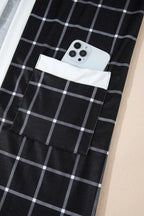 Plaid Open Front Long Sleeve Cover Up