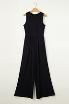 Round Neck Sleeveless Jumpsuit