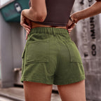 High-Waist Denim Shorts with Pockets