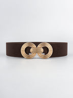 Geometric Buckle Elastic Wide Belt