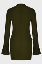 Mock Neck Long Sleeve Mini Dress