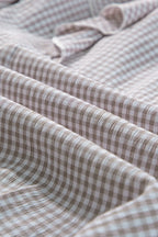 Ruffled Plaid Notched Flounce Sleeve Shirt