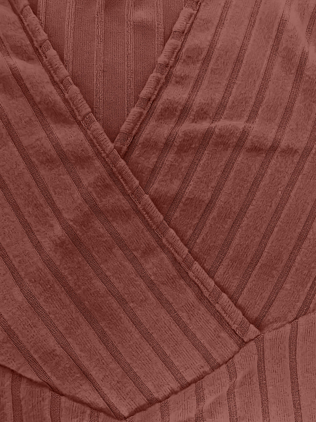 Ribbed Surplice Long Sleeve T-Shirt