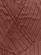 Ribbed Surplice Long Sleeve T-Shirt