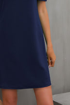 FAM-FAM Round Neck Puff Sleeve Mini Dress