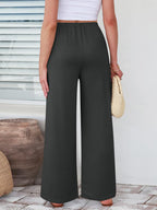 Elastic Waist Wide Leg Pants