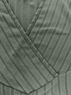 Ribbed Surplice Long Sleeve T-Shirt
