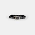 Studded Rhinestone PU Leather Belt