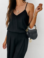 Spaghetti Strap Cami and Wide Leg Pants Set