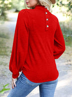 Full Size Mock Neck Long Sleeve T-Shirt