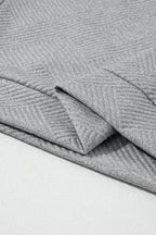Textured Turtleneck Long Sleeve Sweatshirt